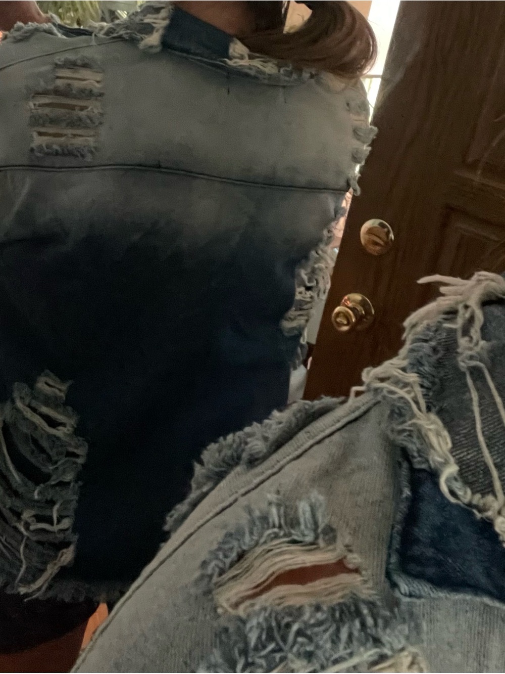 Vibrant Washed Blue Distressed Denim Jacket - Picture 4 of 12